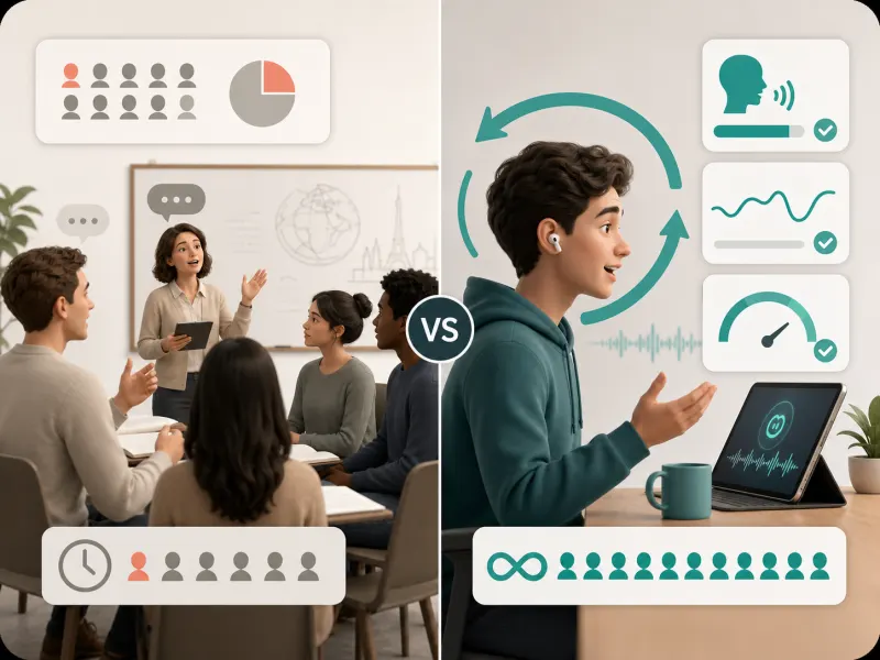 Shadowing comparado às aulas de conversação