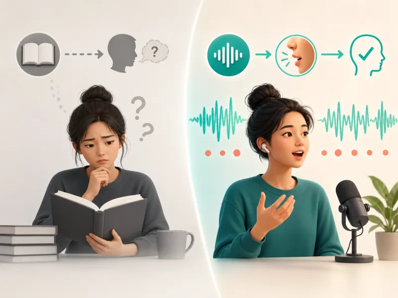 Shadowing comparado à leitura em voz alta